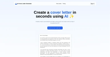 AI Cover Letter Generator