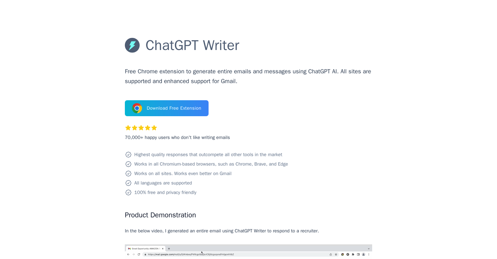 ChatGPT Writer