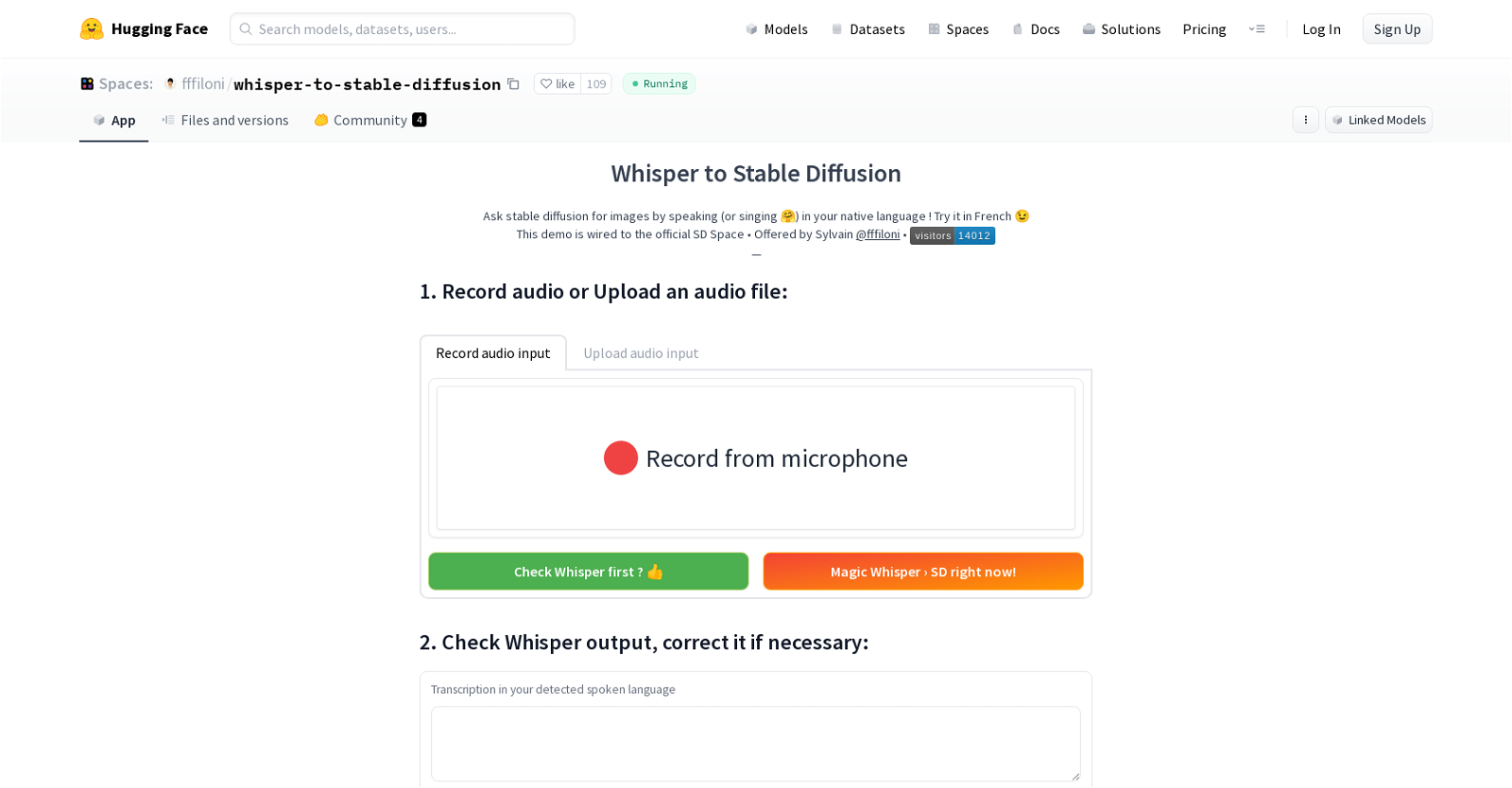 Whisper to Stable Diffusion