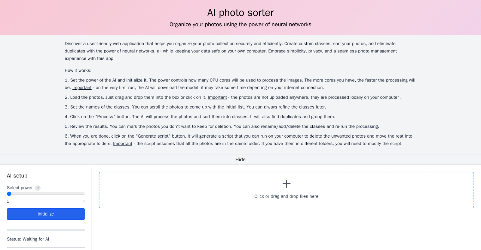 AI photo sorter