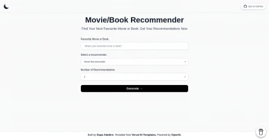 Movie & Book Recommender