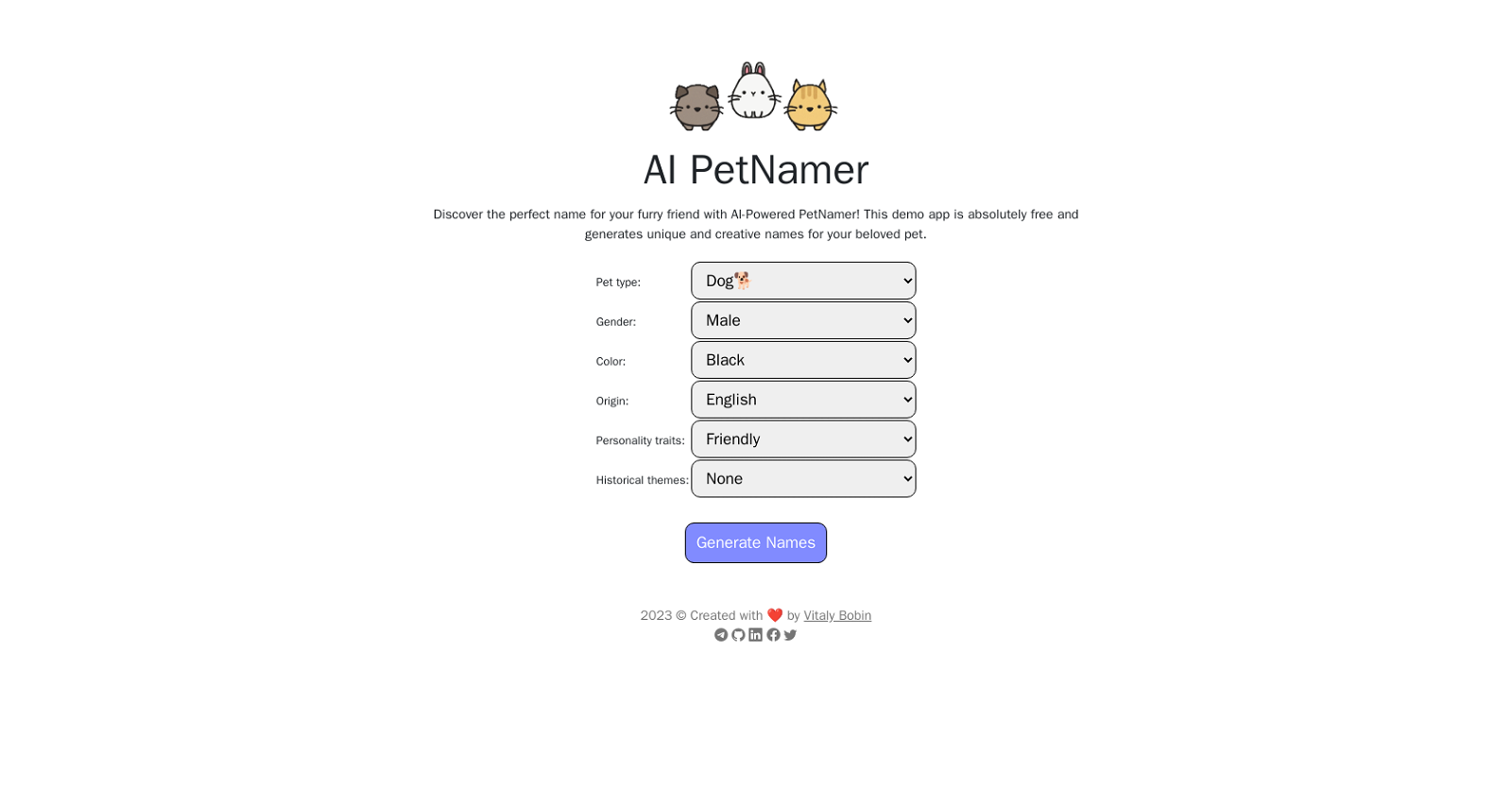 AI Pet Name Generator