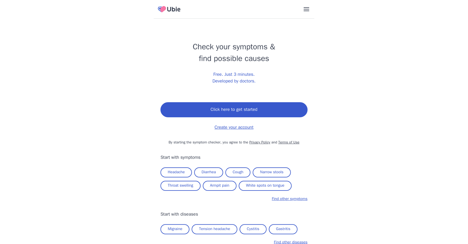 Ubie AI Symptom Checker